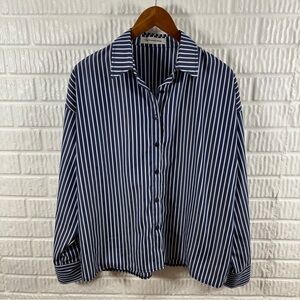The Frankie Shop Forli Shirt Navy White Stripe Medium